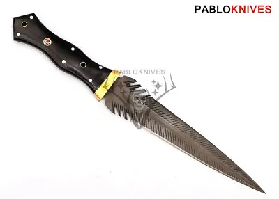 Western Hand Forged Carbon Steel Powder Coated Hunting Knife / Buffalo Horn    • $110