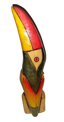 $24.99 • Buy Vintage Red Yellow Toucan Tiki Bird Hand Carved Painted Balsa Wood South America
