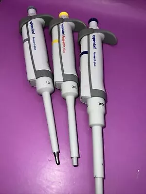 Set Of 3 Eppendorf Research Plus Pipette Single Channel Pipettor 102001000 • $452