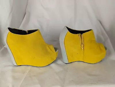 Yellow  Designer Women Booties Size 7 • $30