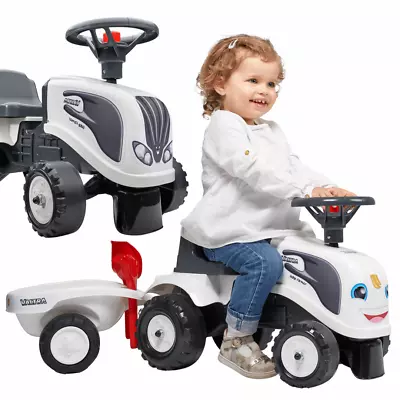 FALK Tractor Baby Valtra White With Trailer Akc. From 1 Year • £80.36