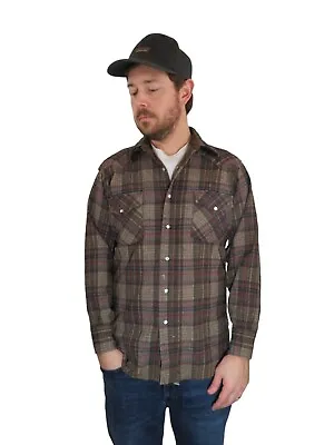 Pendleton Vintage Wool Cowboy Shirt Mens Small Medium Western Pearl Snap Plaid • $27.99