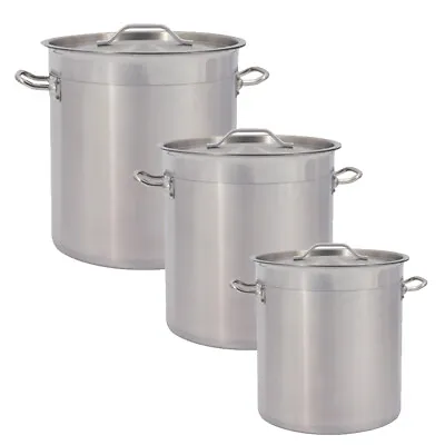 £65 • Buy Deep Stock Pot Stainless Steel Cater Stew Soup Boiling Cooking Stockpot Pan &Lid