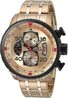 Invicta Men'S 17205 AVIATOR Analog Display Japanese Quartz Gold Watch • $268.95
