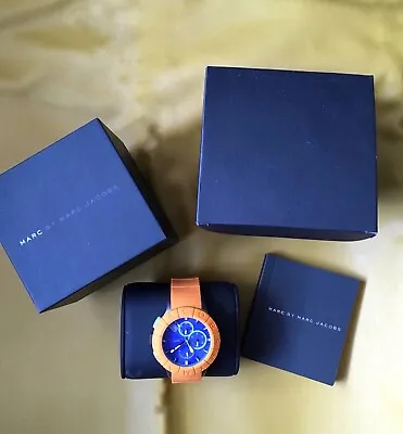 Mens Marc By Marc Jacobs Blue Dial Orange Strap Watch MBM5545 • £100