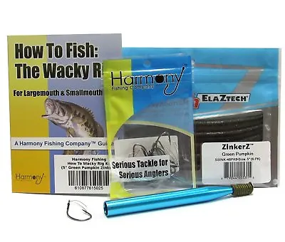 Harmony Fishing Wacky Rig Senko Kit (ZinkerZ Weedless Hooks Wacky Took Guide) • $17.59