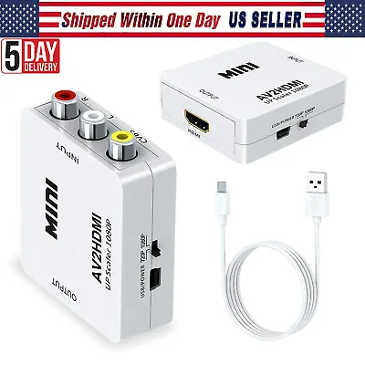 $6.50 • Buy Composite AV CVBS 3RCA To HDMI Video Cable Converter 1080p Wii NES UHD Upscaling