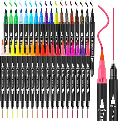 Taotree 36 Colors Dual Tip Art Markers Pens For Kids Adult Coloring Books Fine • $13.72