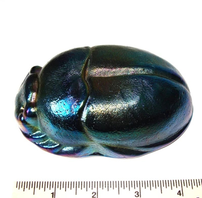 $45 • Buy Vintage Art Egyptian Scarab Beetle Made Of Dichroic Glass, 1.5 Lb. X 4.5 