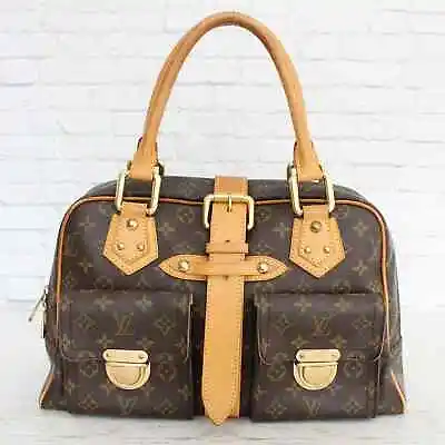 Louis Vuitton Manhattan GM Monogram Shoulder Bag Satchel Purse Zip LV Pocket Zip • $849