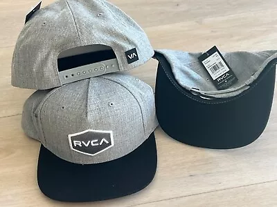 RVCA Heather Grey Black 2 Tone Commonwealth Snapback Snap Adjustable Hat Cap • $21.44