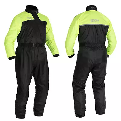 Oxford Rainseal Waterproof Motorcycle Motorbike Oversuit - Black / Fluo • $55.96