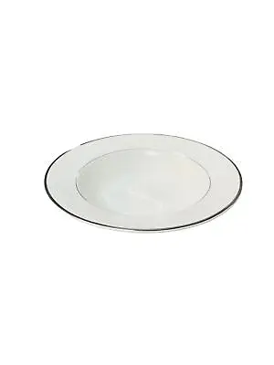 Mikasa Gothic Platinum Rim Serving Bowl Discontinued NeW White & Silver  • $29