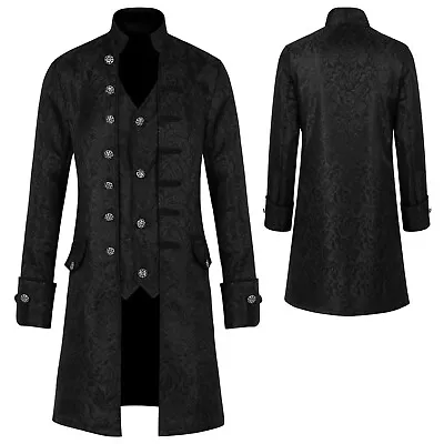 Victorian  Jacquard Coat For Men Gothic Halloween Men's Jacket Vampire Pirate • $42.99