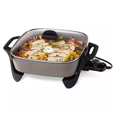 Presto 12-inch Ceramic Electric Skillet With Glass Cover 07120 Non Stick Surface • $32.86