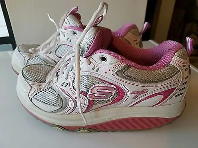 Skechers Shape Ups 7.5 White Pink Ribbon Breast Cancer Awareness  • $60