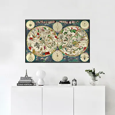 Renaissance Retro Map Art Background Poster Painting Office Home Wall Decoration • $6.52