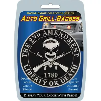 Auto Grille Metal Badge 3  2nd Amendment Liberty Or Death  • $17.39