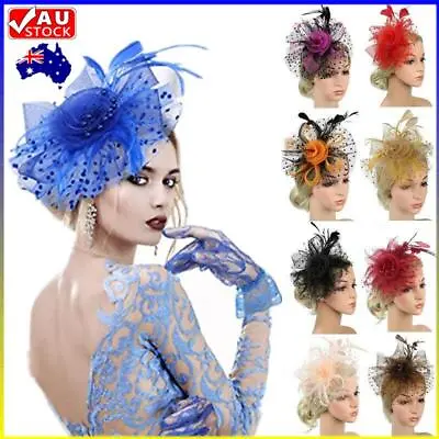 $12.69 • Buy Feather Hair Fascinator Alice Headband Clip Ladies Day Wedding Royal Ascot Races