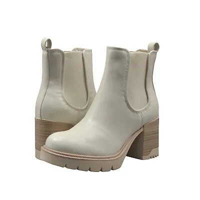 Women's Shoes MIA NILO Platform Block Heel Ankle Booties GS1373503 ECRU TUMBLED • $70