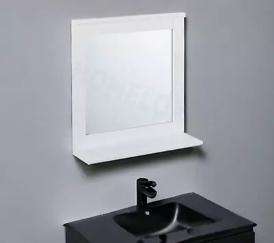 Bathroom Mirror With Shelf Wall-Mounted Vanity White Mirrors Hanging Mirror • £18.99