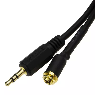 15cm Panel Mount 3.5mm Male To Female Locking Nut Stereo Adapter Cable [007594] • £3.22