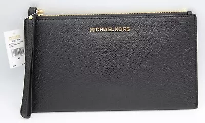 New Authentic Michael Kors Jet Set Item Zip Wristlet Clutch Black Women's Wallet • $49.99