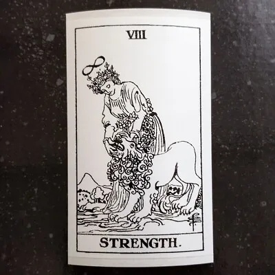 ♆ Strength Tarot 4 X 2.5  Waterproof Vinyl Sticker [💪 HQ Durability!] Decal • $5.16