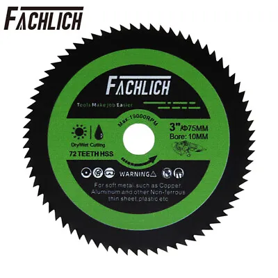 $8.76 • Buy 3 /75mm High-Speed Steel Cutting Disc Saw Blade Cut For Copper  Aluminum Metal