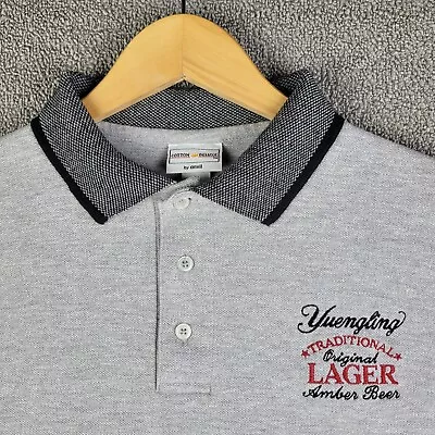 Yuengling Shirt Men's XL Polo Golf Athleisure Anvil Cotton Deluxe Non-Iron Gray • $19.99