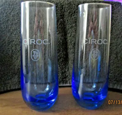 Ciroc Vodka Set Of 2 Cobalt Blue Cocktail Glasses • $14.99