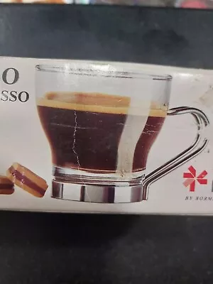 Oslo Espresso Cups Fidenza Fine Italian Glass Set Of 4 Tempered 3 Oz • $4.95