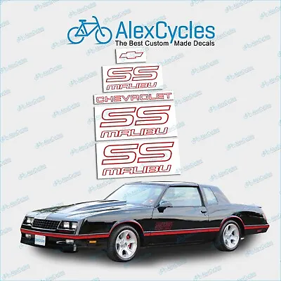 Monte Carlo MALIBU SS 1987 1988 Restoration Red Vinyl Decals Stickers Chevy Kit • $22.70