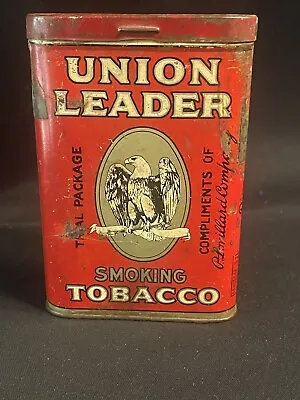 Union Leader Tobacco TRAIL/ COMPLIMENTS Of P LORILLARD COMPANY Hinged Pocket Tin • $25