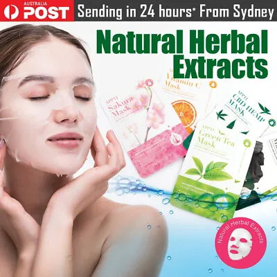 $11.99 • Buy Natural Herbal Essence Face Sheet Mask Skincare Soothing Purifying Anti-aging AU