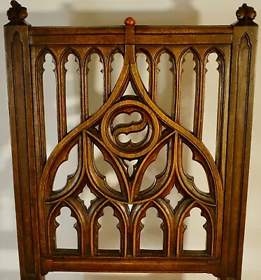 Antique Walnut Continental Gothic Revival Chair -  Pugin Hall Desk Chair • £355.50