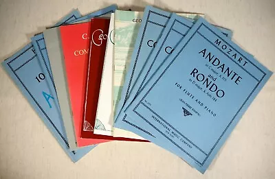 Vintage Flute & Piano Sheet Music Lot 0f 10: Handel Mozart Telemann Bach Mozart • $55