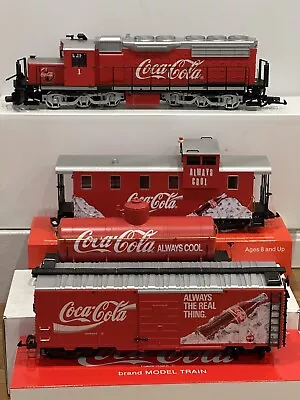 Lgb G Scale Coca Cola Train Set 23560  Loco45710 Caboose 45800 Tank Car 42911 Bo • $1450