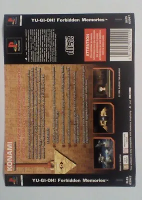 *BACK INLAY ONLY* Yu Gi Oh Memories Back Inlay  PS1 PSOne Playstation • £4.99