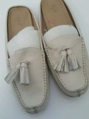 J.Jill Women's Leather Slip On Flat Shoes Size 7 White Off  • $31.87