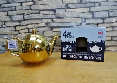 London Pottery Globe 4 Cup Teapot Gold Metallic • £19.95