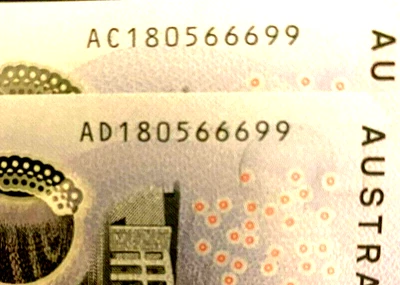 $34.90 • Buy 2018  Aust $5 Notes MATCHING SERIALS & CONSECUTIVE PREFIXES AC/AD180566699  UNC