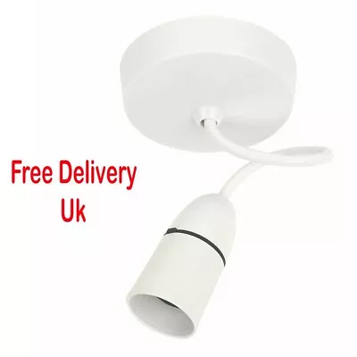 £6.25 • Buy Pendant Light Fitting Set With Ceiling Rose & BC Lamp Holder & Wire 6 Inch Cable
