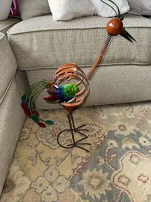 Vintage Pier 1 One Metal Large Peacock Bird Statue Figure Art Deco Bobblehead • $49.98