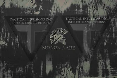 Kydex Infused Spartan Molon Labe Worn Painted Metal Appox 11 7/8  X 7 7/8    • $14.99