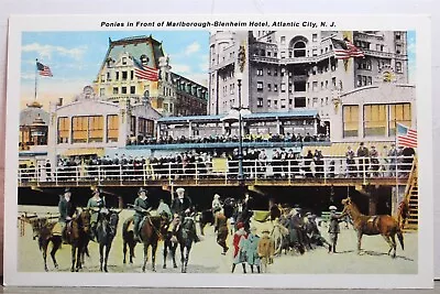 New Jersey NJ Atlantic City Marlborough Blenheim Hotel Ponies Postcard Old View • $3.24