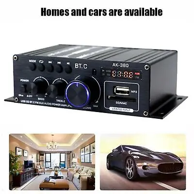 AK380 400W + 400W Audio Power Amplifier Speaker Amp 2-Channel For Car MP3 • £25.50