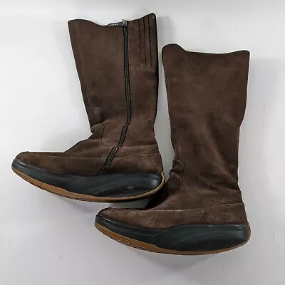 MBT Brown Suede Tall Tambo Zipper Boots Womens Size 9 • $69.97