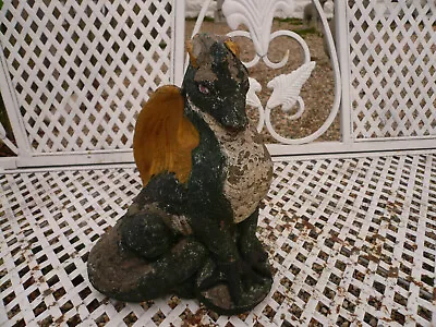 Old Fierce Looking Red Eyed Vintage Cement/concrete Garden Statue 8 1/4  Tall • $99.99