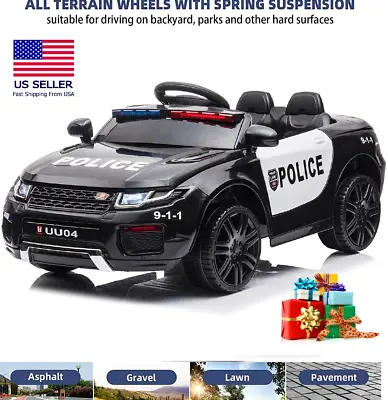 $249.76 • Buy 12V Ride On Police Car For Kids Battery Powered Electric Vehicle SUV Siren Remot